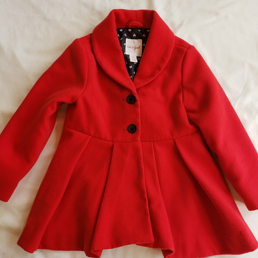 Cat and Jack size 4T Red Button Coat